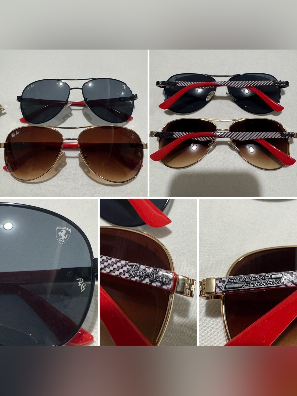 2x RAY-BAN FERRARI Aviator Sunglasses! Free Shipping! 😎